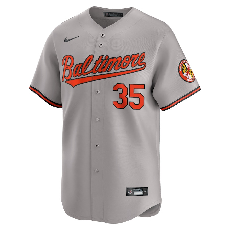 Alternative view of Adley Rutschman 35 Baltimore Orioles Road Limited Men Baseball Jersey - Gray