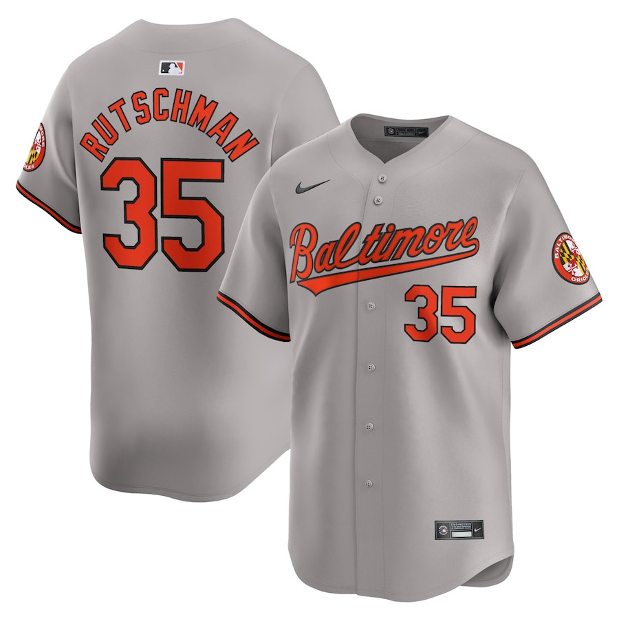 Adley Rutschman 35 Baltimore Orioles Road Limited Men Baseball Jersey - Gray