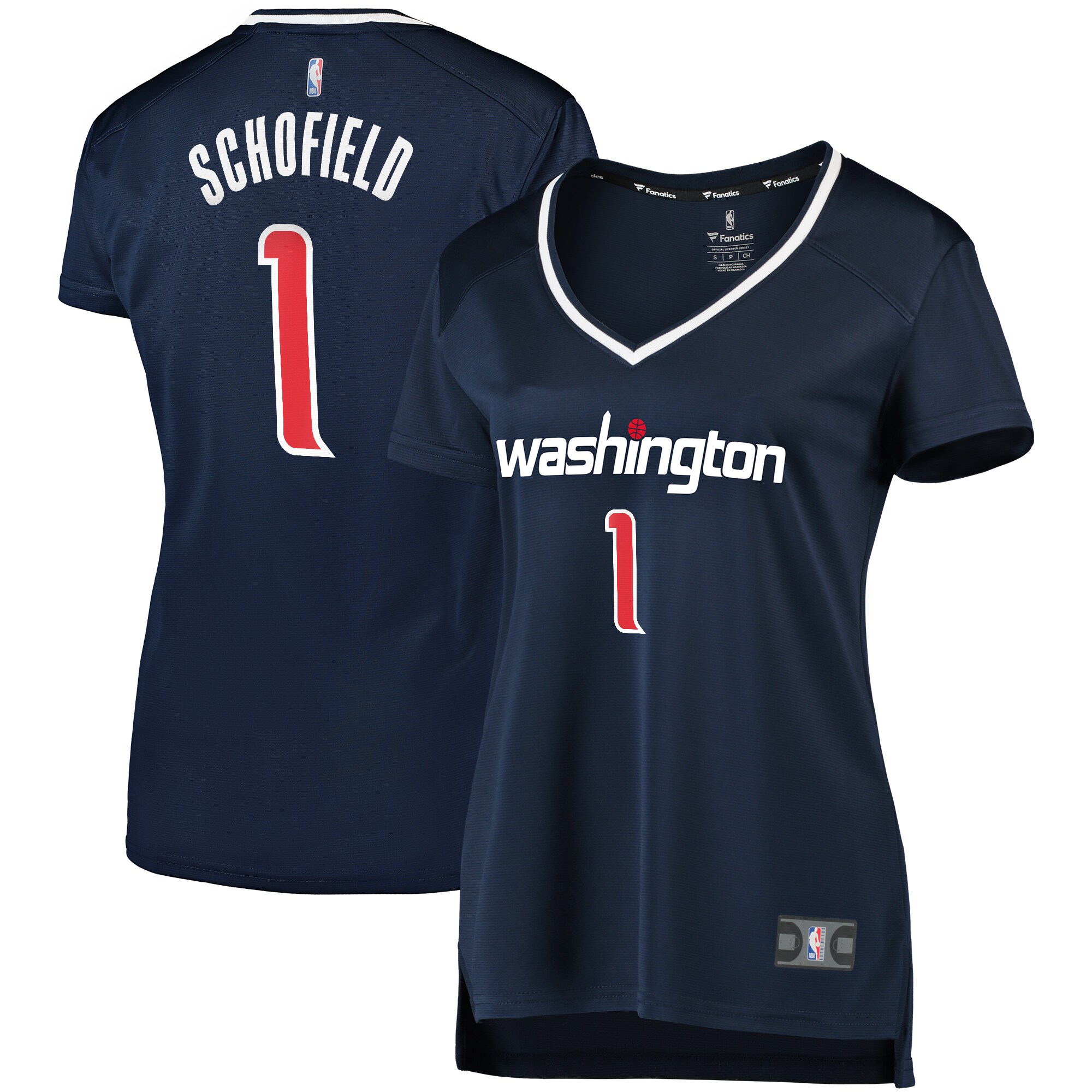 Alternative view of Admiral Schofield Washington Wizards Fanatics Branded Women’s Fast Break Replica Jersey Navy – Statement Edition