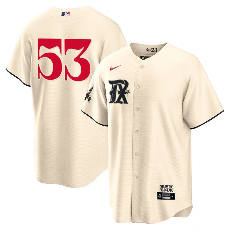 Adolis García 53 Texas Rangers 2023 City Connect Game Baseball Jersey - Cream - JS666 