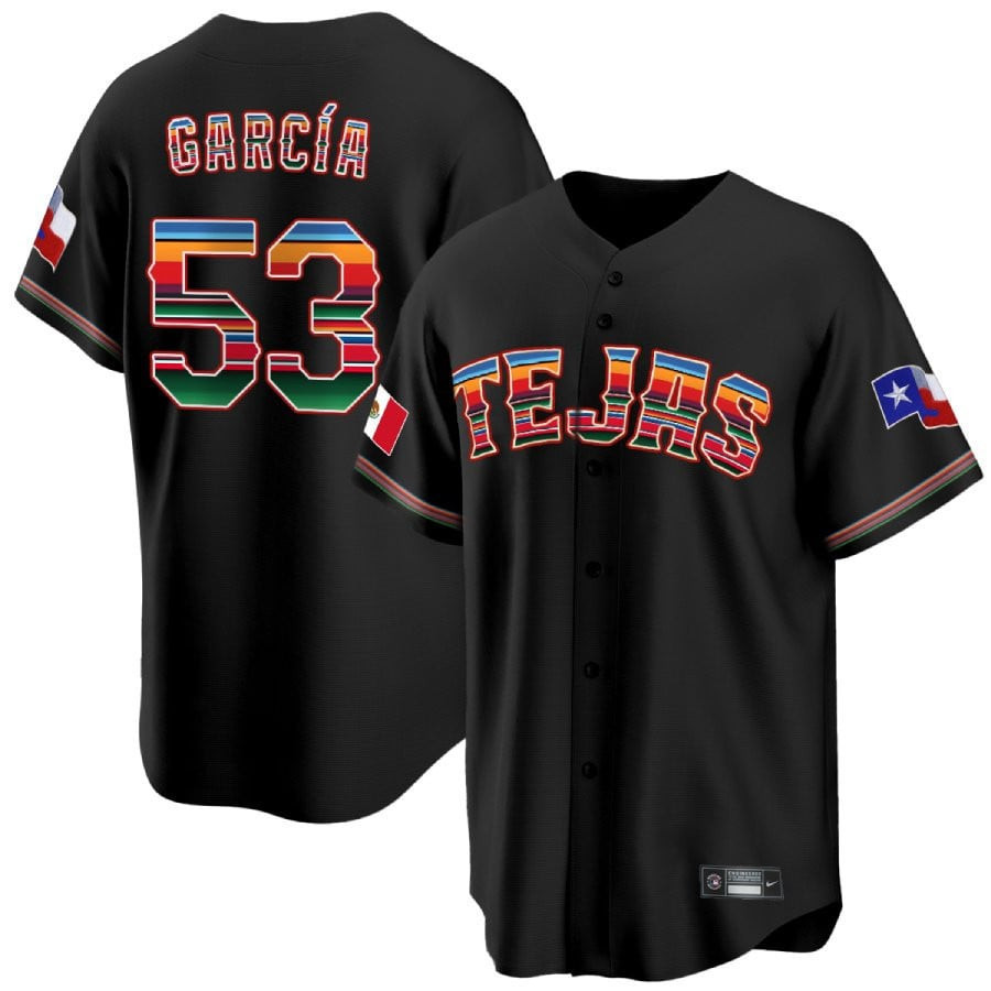 Adolis Garcia 53 Texas Rangers Mexican Collection Baseball Men Jersey - Black - JS377 