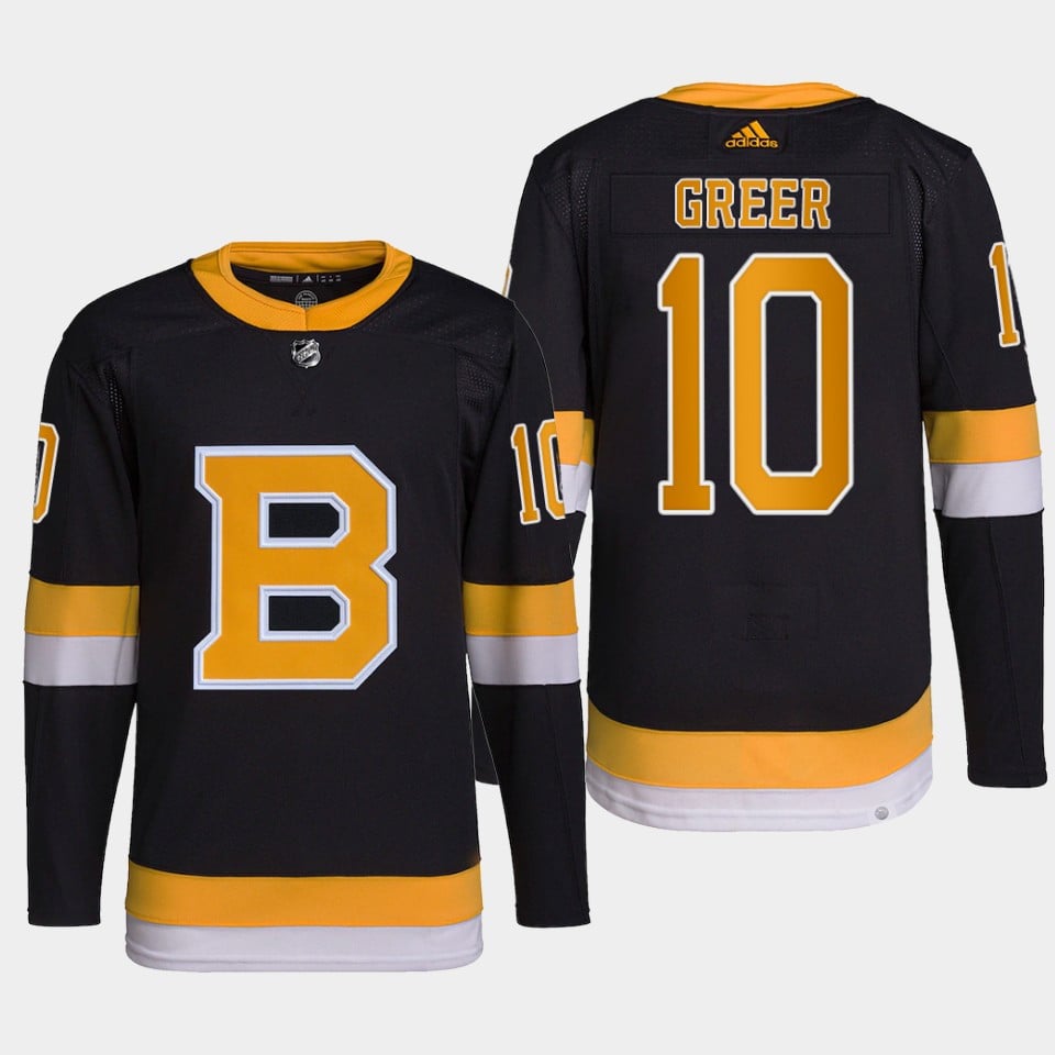 A.J. Greer 10 Boston Bruins Black Hockey Jersey Alternate - JS367 