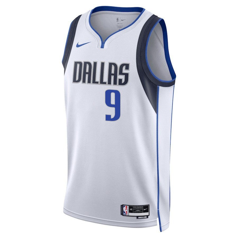 Alternative view of A.J. Lawson 9 Dallas Mavericks 2024 FINALS PATCH Swingman Jersey - Association Edition - White - JS491 