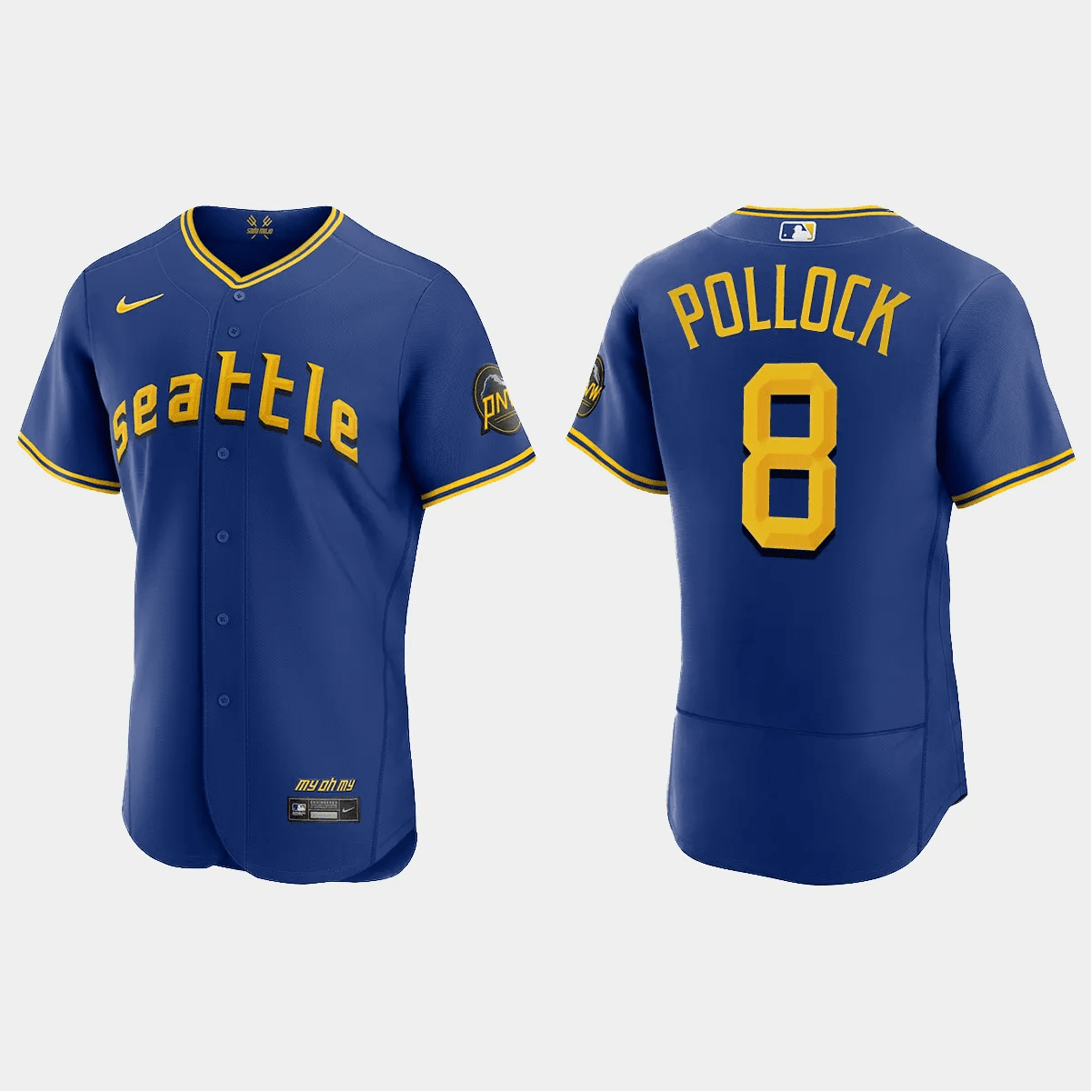 AJ Pollock 8 Seattle Mariners 2023 City Connect Elite Baseball Jersey - Royal 
