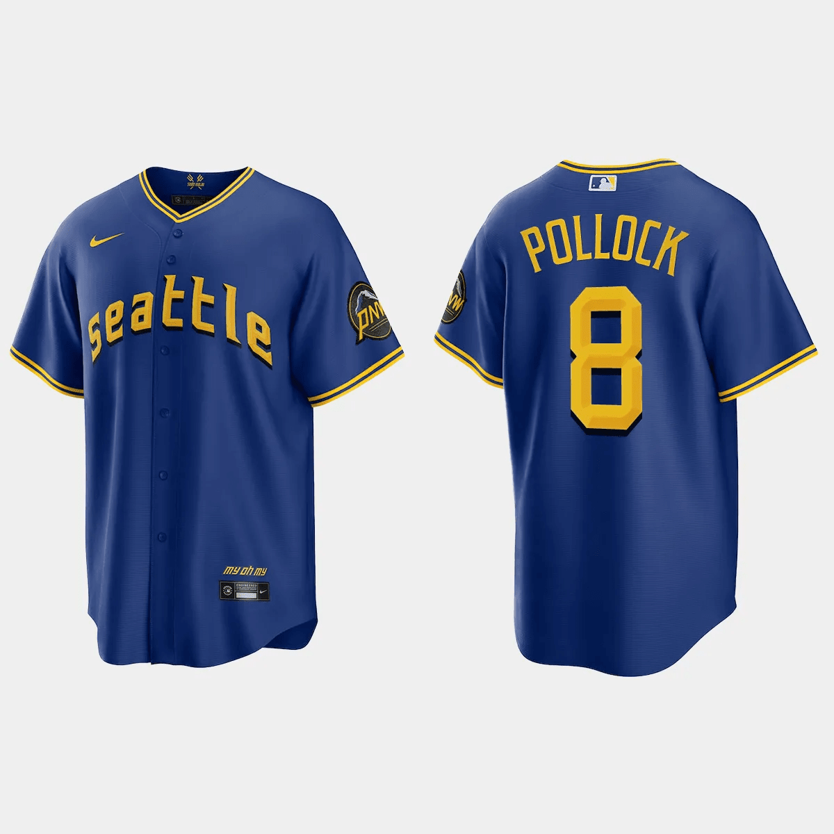 AJ Pollock 8 Seattle Mariners 2023 City Connect Game Baseball Jersey - Royal 