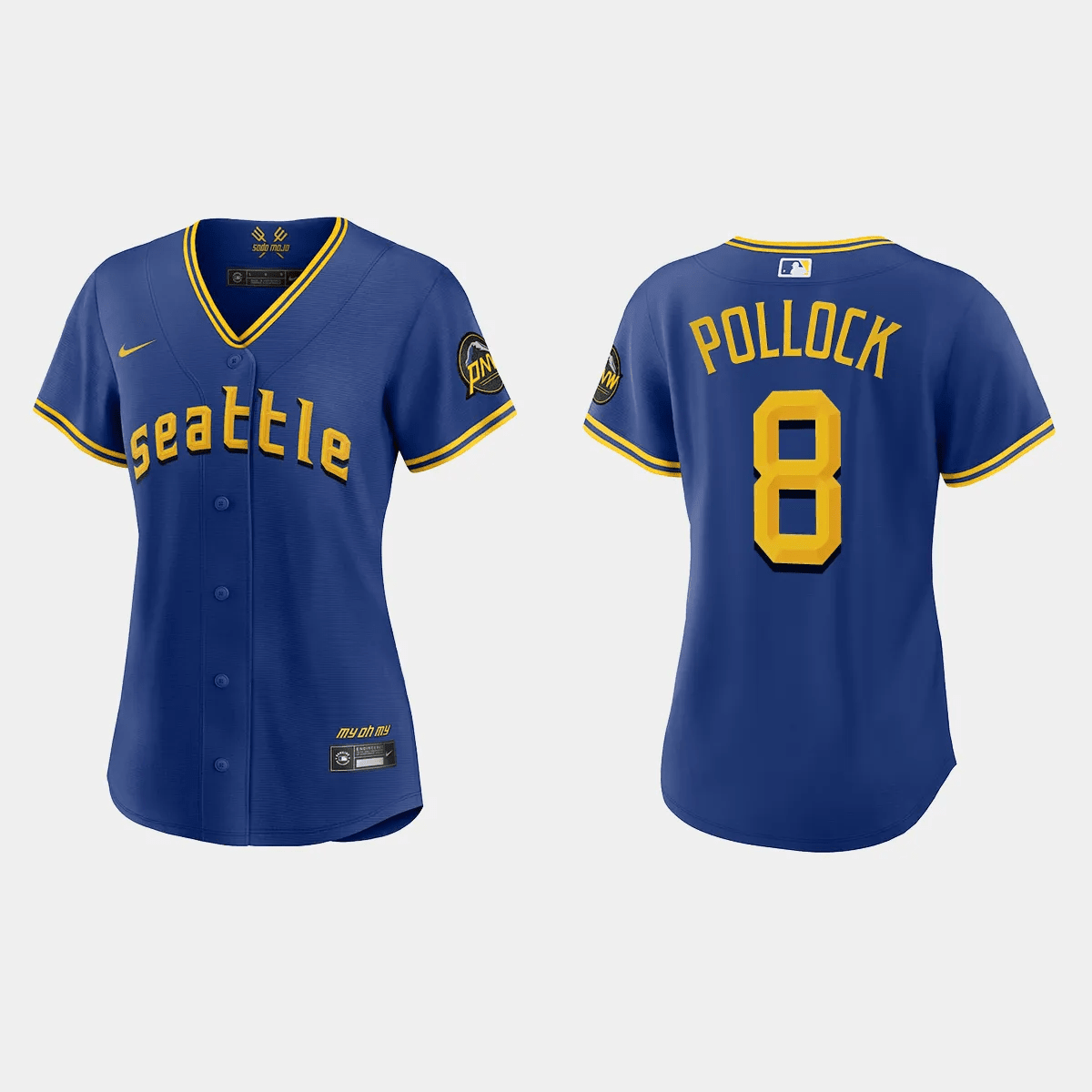 AJ Pollock 8 Seattle Mariners 2023 City Connect Game Baseball Jersey - Women's Royal 