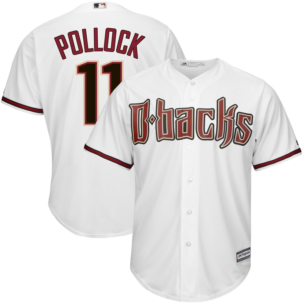 Aj Pollock Arizona Diamondbacks Majestic Official Cool Base Player Baseball Jersey - White/sedona Red