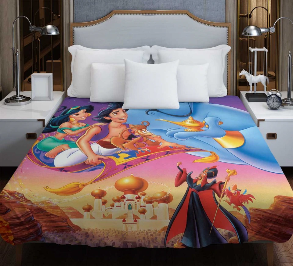 Aladdin Movie Disney Genie Princess Jasmine Duvet Cover - Custom Bedding Set