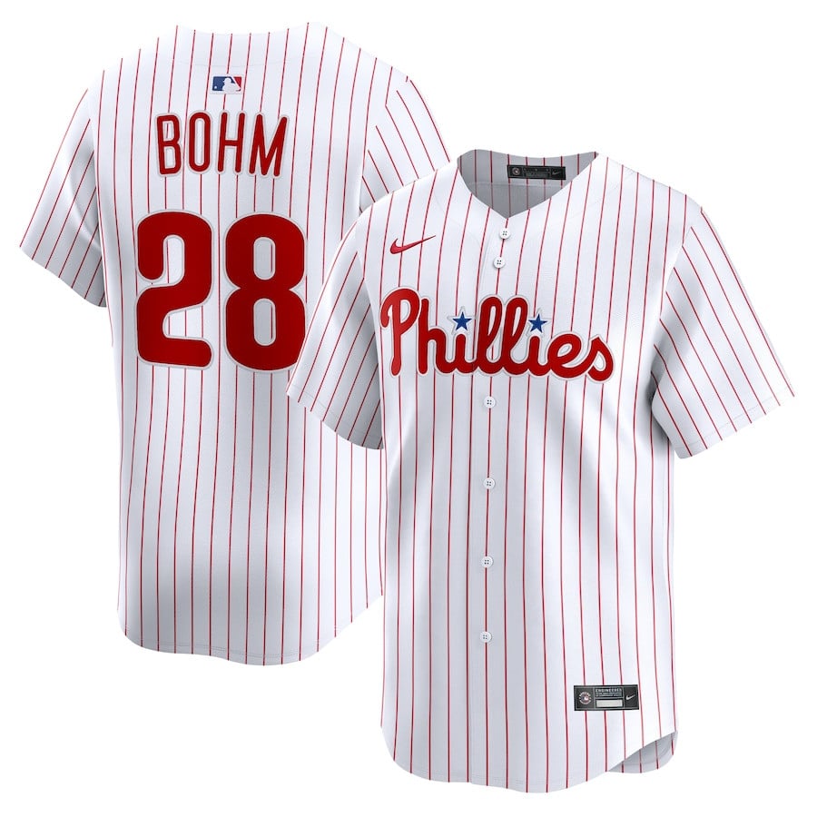 Alec Bohm 28 Philadelphia Phillies Home Limited Player Men Baseball Jersey - White 