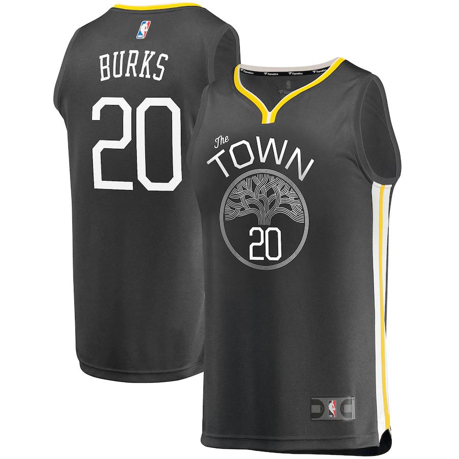 Alec Burks Golden State Warriors Fanatics Branded Fast Break Replica Player Basketball Jersey Black - Statement Edition