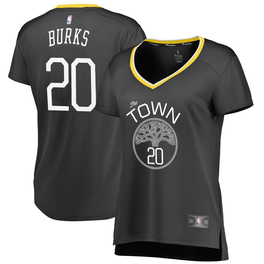 Alec Burks Golden State Warriors Fanatics Branded Women's Fast Break Replica Player Basketball Jersey Black - Statement Edition