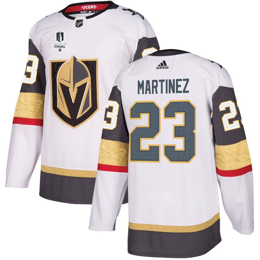 Alec Martinez 23 Vegas Golden Knights Stanley Cup 2023 Final Patch Away Breakaway Men Hockey Jersey - White - JS269 