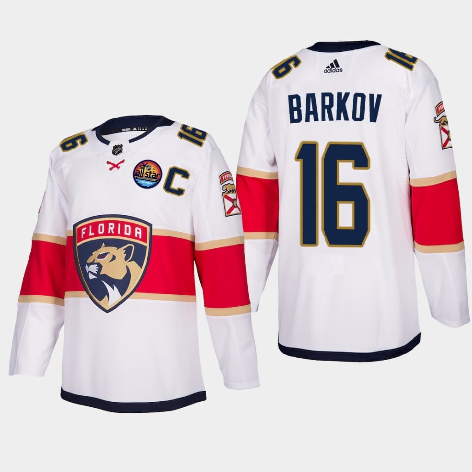 Aleksander Barkov 16 Florida Panthers 2023 All-Star Patch Away White Hockey Jersey - JS533 