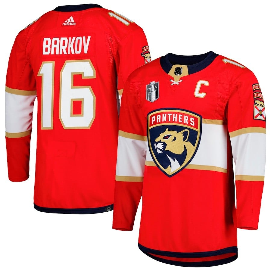 Aleksander Barkov 16 Florida Panthers 2023 Stanley Cup Final Home Primegreen Hockey Jersey - Red - JS447 