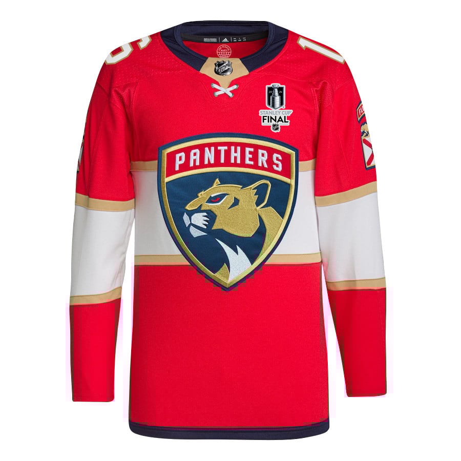 Alternative view of Aleksander Barkov 16 Florida Panthers 2024 STANLEY CUP Final Home Breakaway Jersey - Men, Red - JS378 