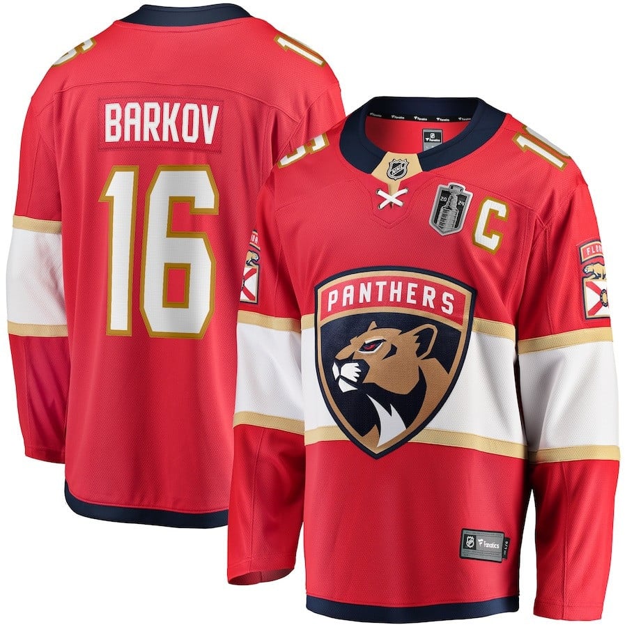Aleksander Barkov 16 Florida Panthers 2024 Stanley Cup Final Home Breakaway Player Jersey - Red - JS724 