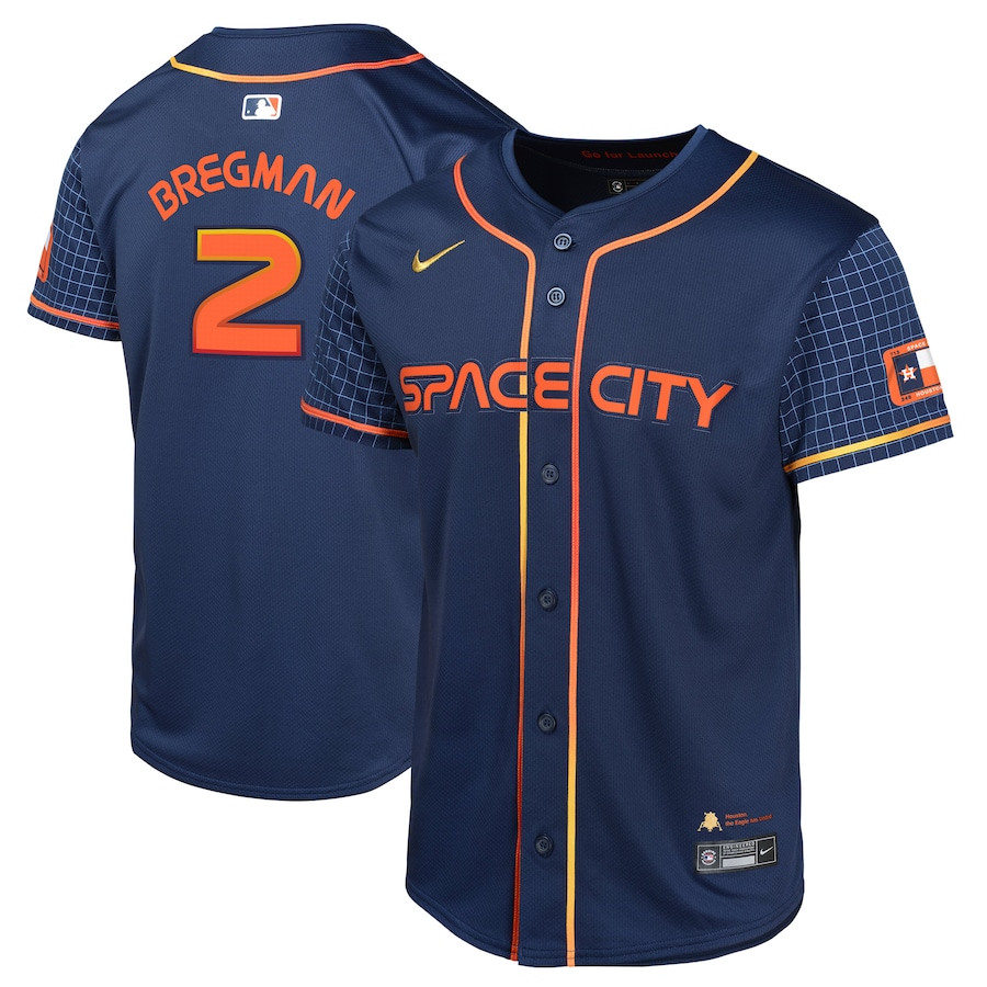 Alex Bregman 2 Houston Astros City Connect Limited YOUTH Baseball Jersey - Navy 