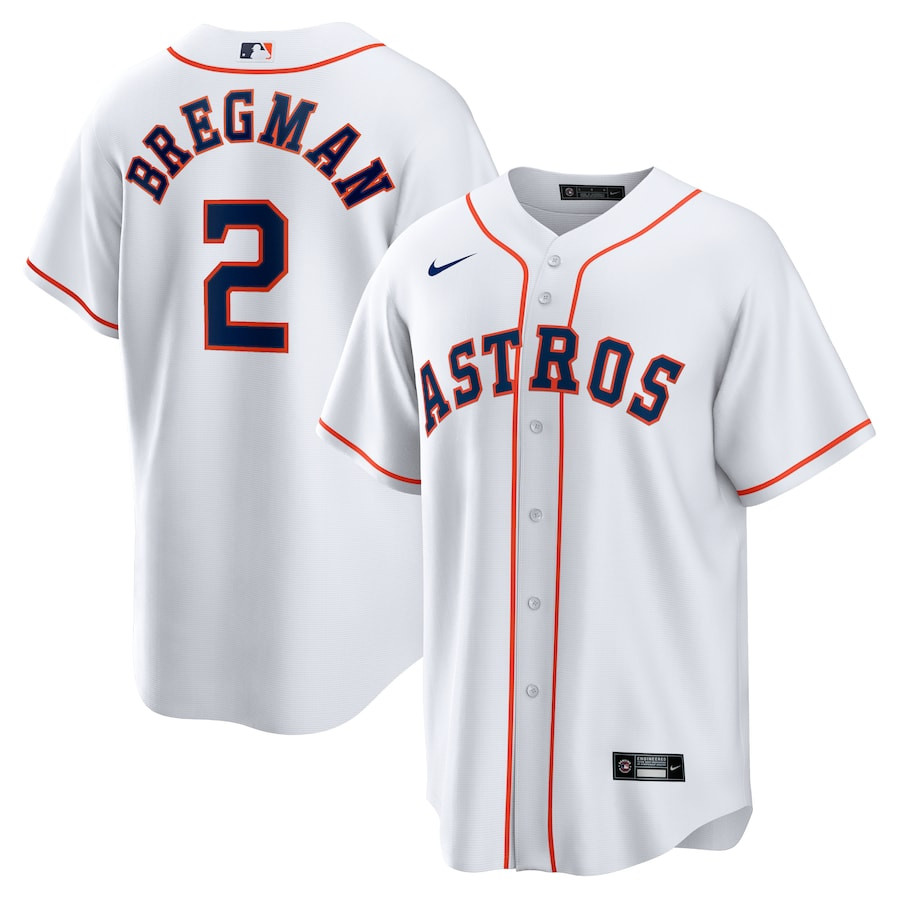 Alex Bregman 2 Houston Astros Home Men Baseball Jersey - White
