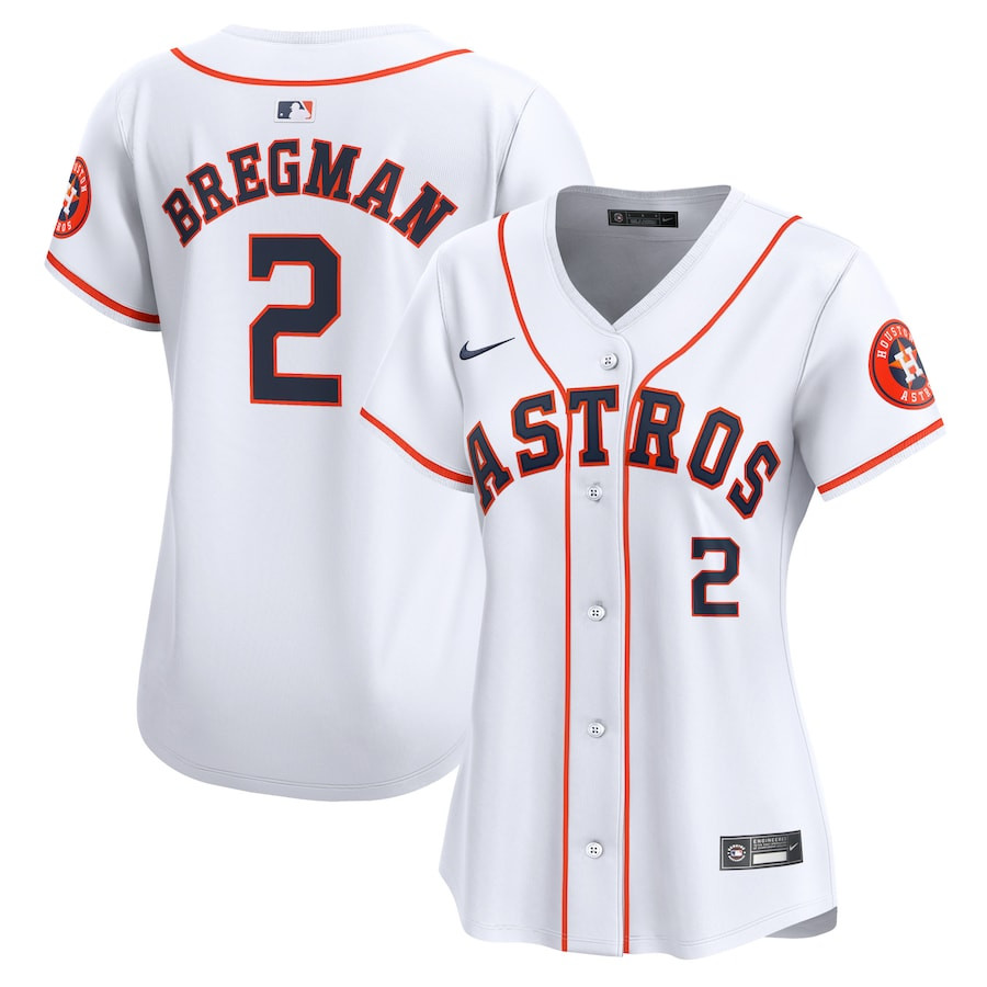 Alex Bregman 2 Houston Astros Women Home Limited Player Baseball Jersey - White