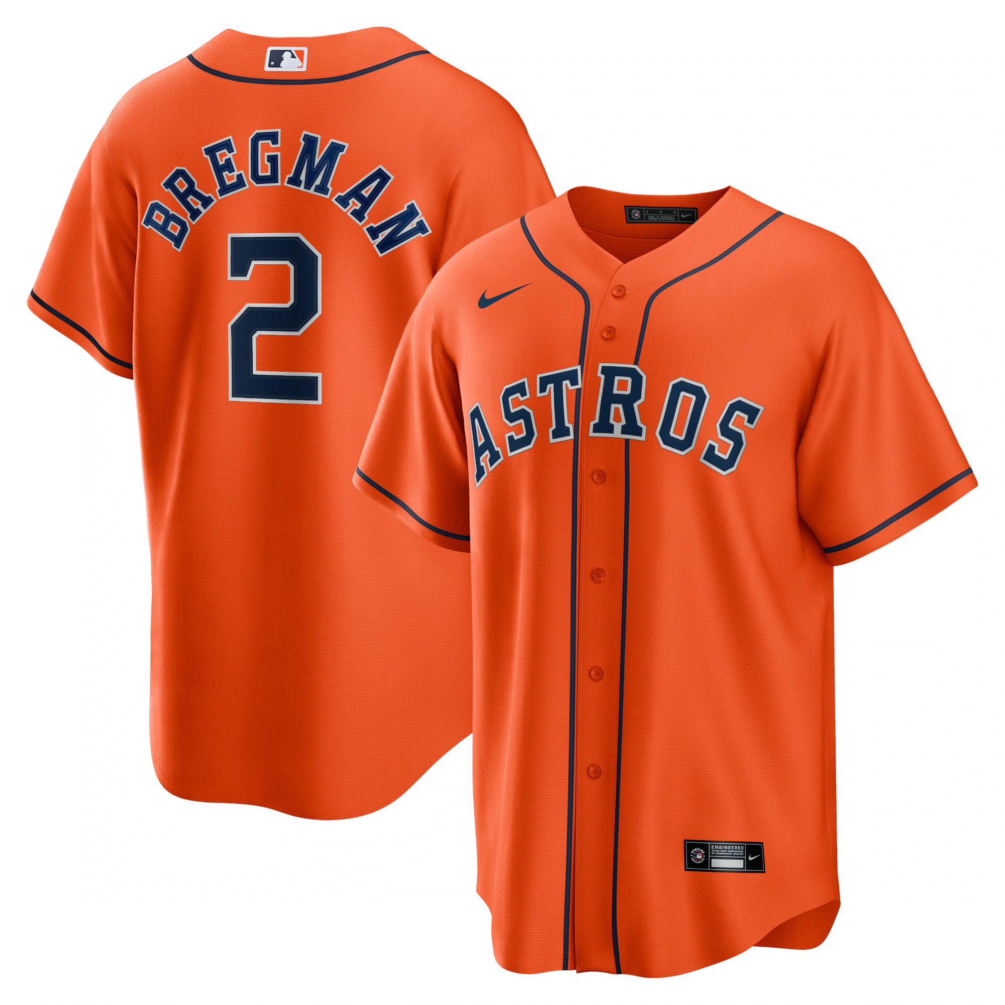 Alex Bregman Houston Astros Alternate Replica Player Name Baseball Jersey – Orange