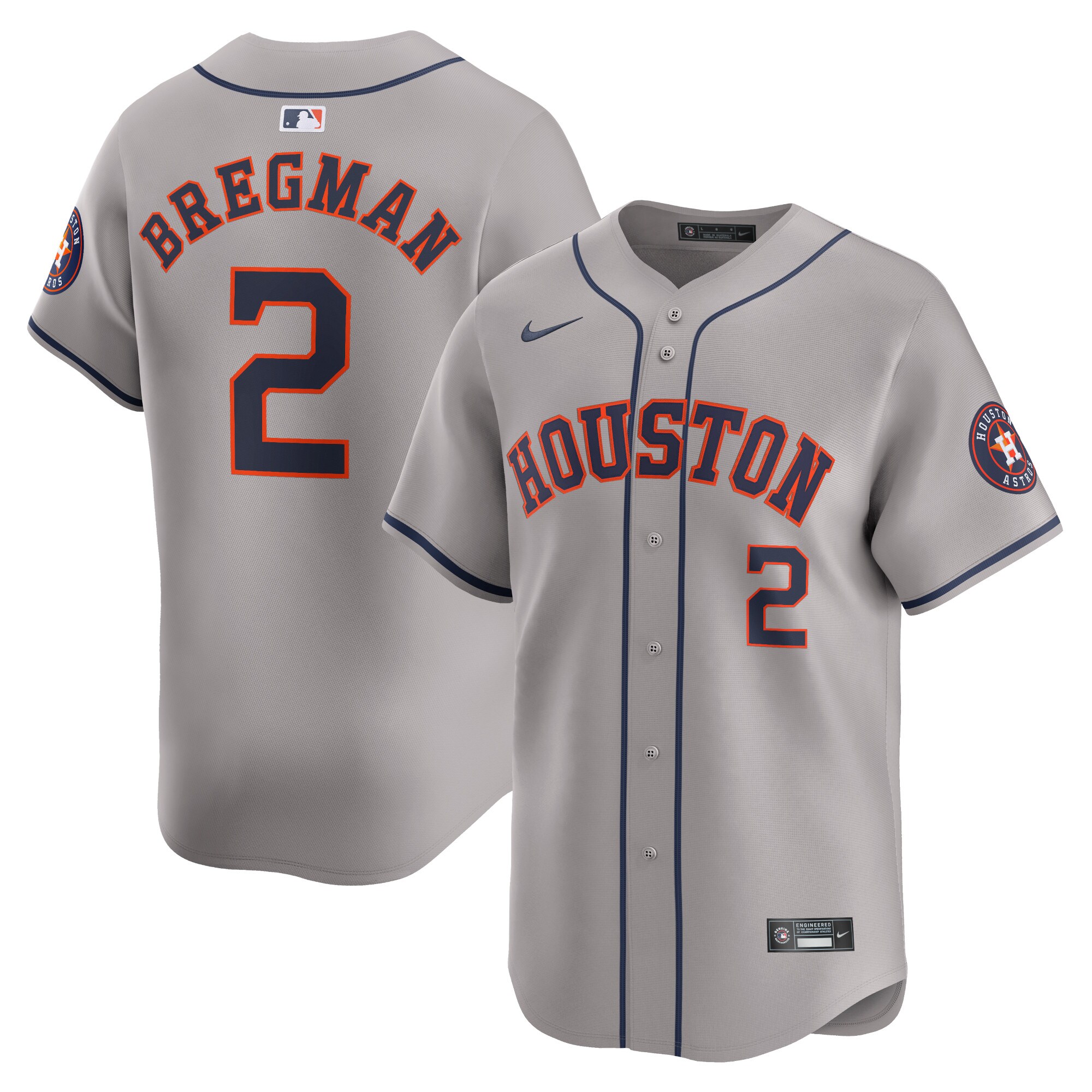 Alex Bregman Houston Astros Away Limited Player Baseball Jersey - Gray