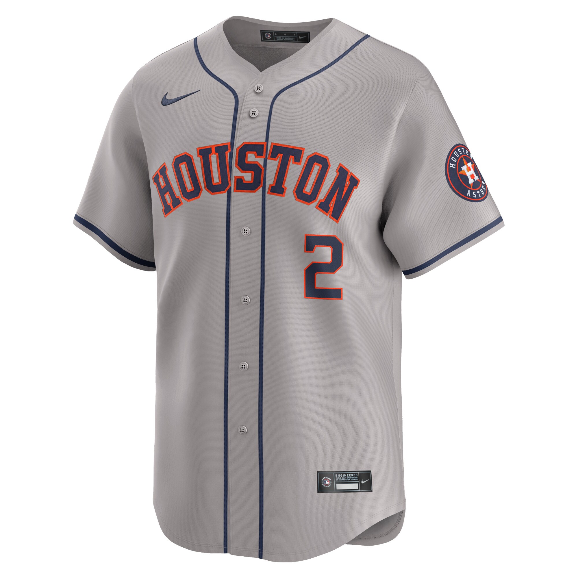 Alternative view of Alex Bregman Houston Astros Away Limited Player Baseball Jersey - Gray