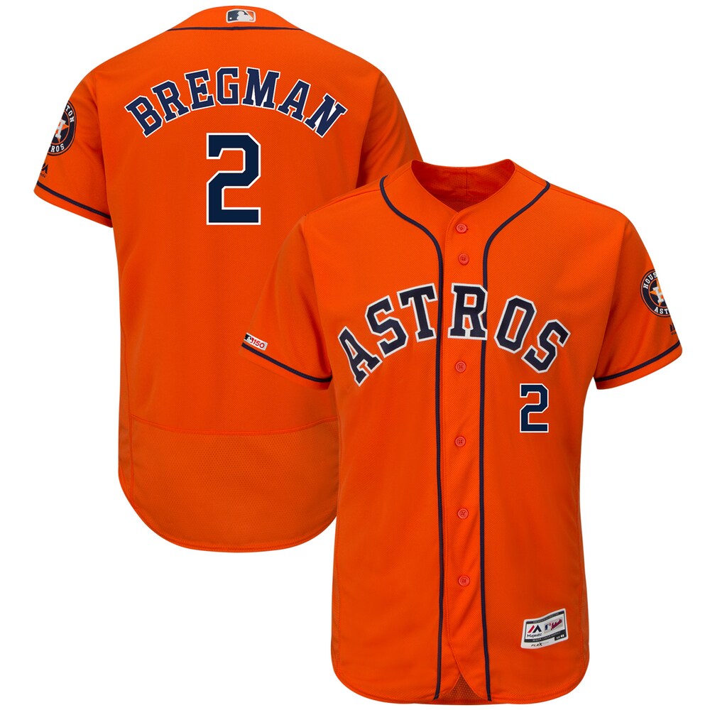 Alex Bregman Houston Astros Majestic Alternate Flex Base Collection Player Baseball Jersey - Orange