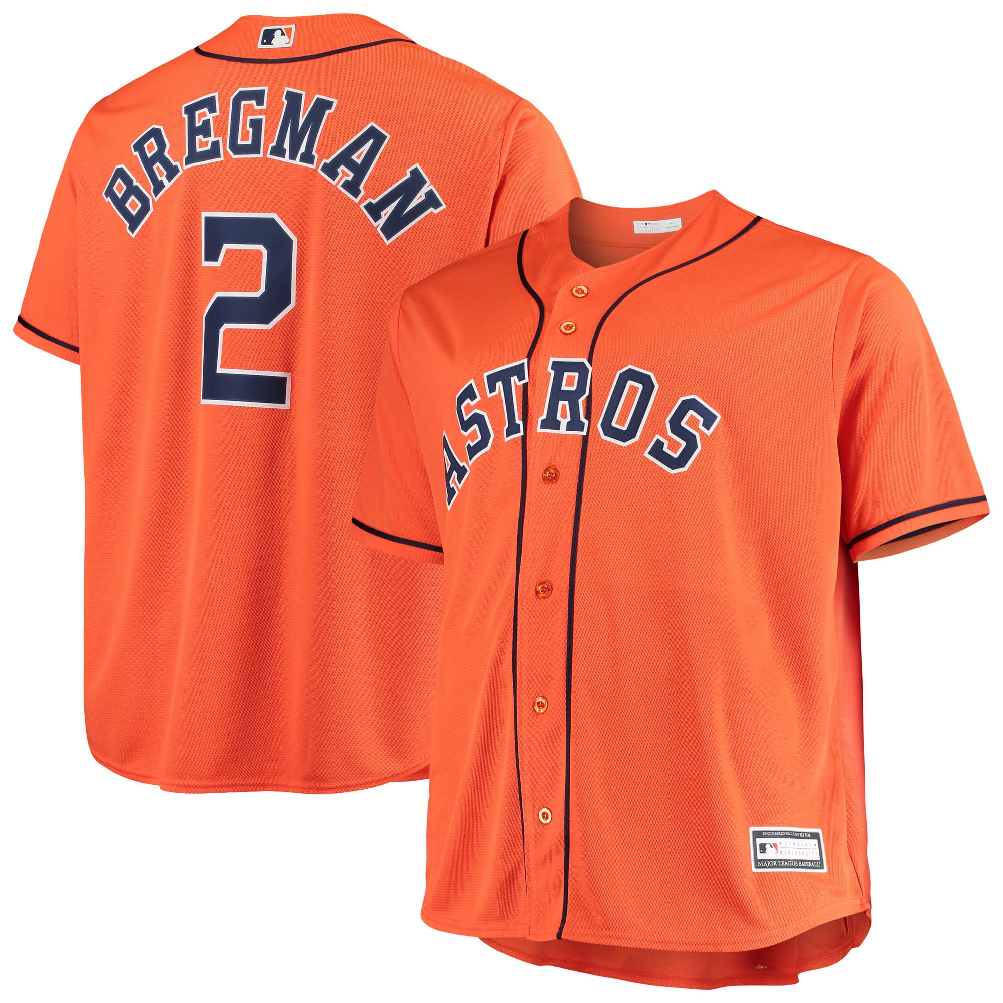 Alex Bregman Houston Astros Majestic Big & Tall Replica Player Baseball Jersey - Orange