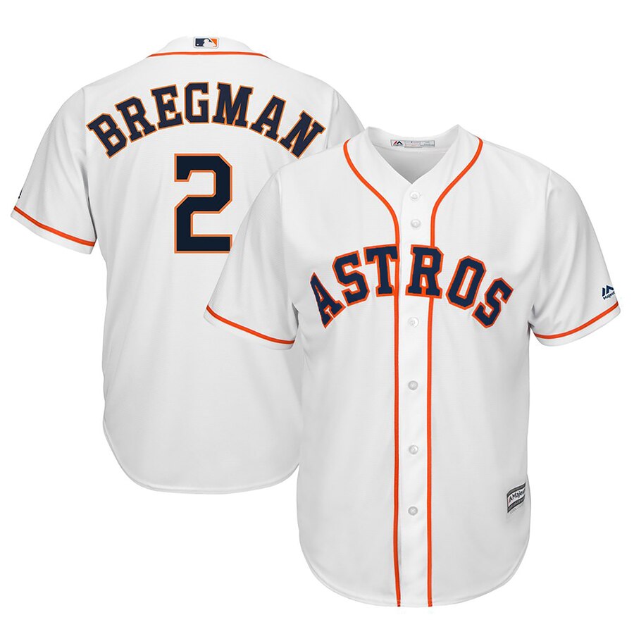 Alex Bregman Houston Astros Majestic Home Official Cool Base Player Replica Baseball Jersey - White