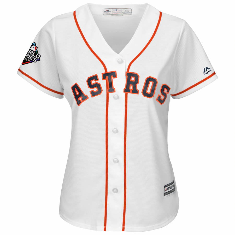 Alternative view of Alex Bregman Houston Astros Majestic Women's 2019 World Series Bound Official Cool Base Player Baseball Jersey - White
