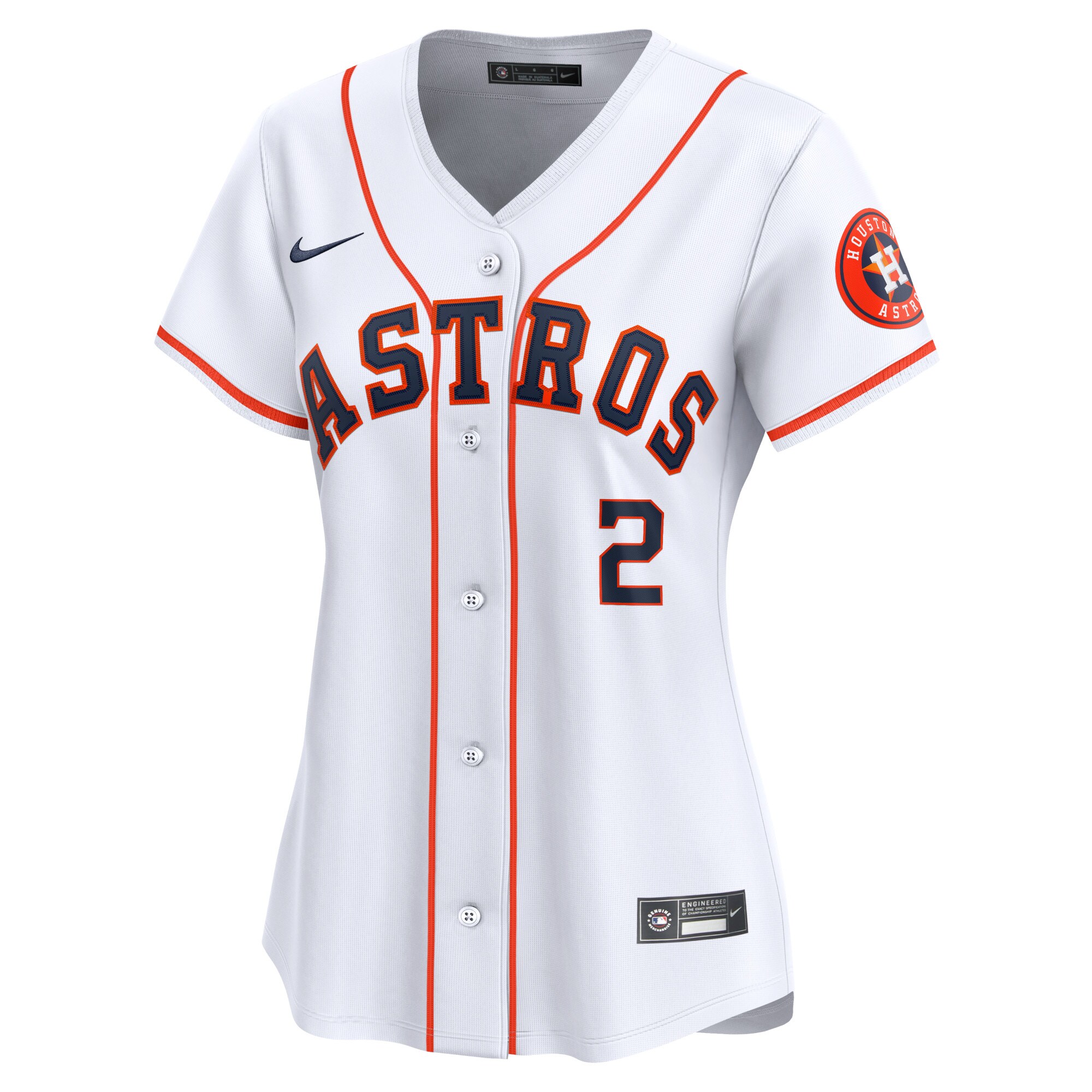 Alternative view of Alex Bregman Houston Astros Women's Home Limited Player Baseball Jersey - White