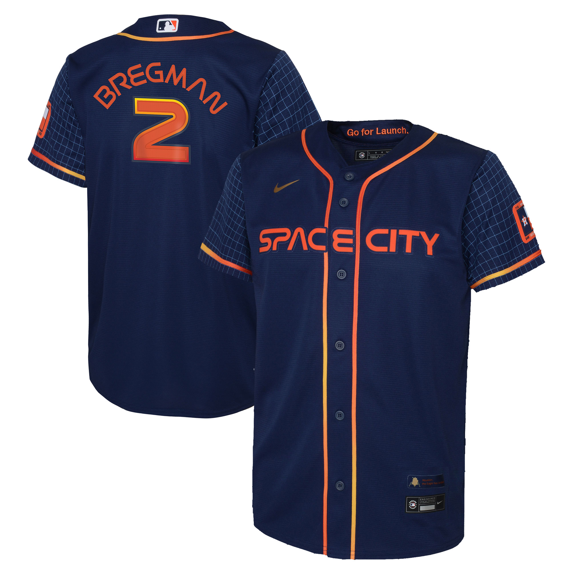 Alex Bregman Houston Astros Youth 2022 City Connect Replica Player Baseball Jersey - Navy