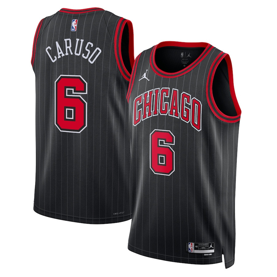 Alex Caruso 6 Chicago Bulls Unisex Swingman Basketball Jersey - Statement Edition - Black - JS944 
