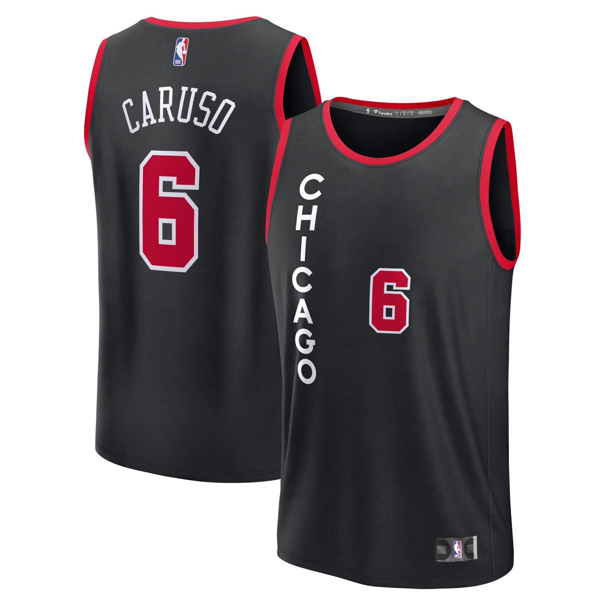 Alex Caruso Chicago Bulls Fanatics Fast Break Basketball Jersey - Black - City Edition