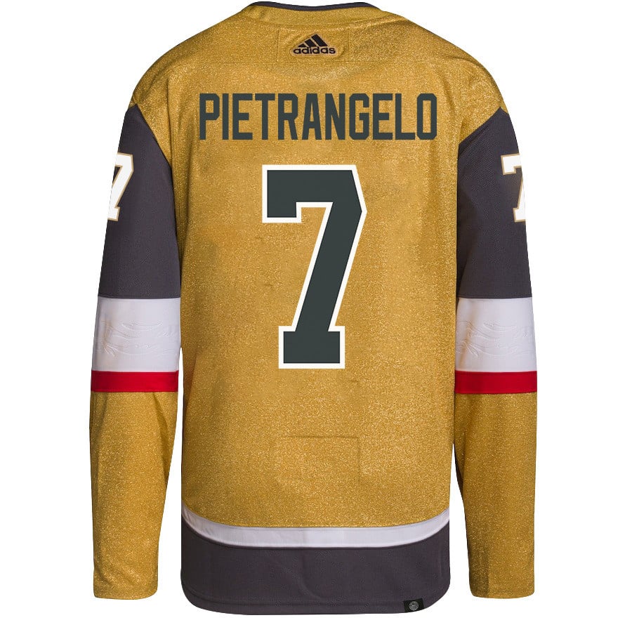 Alternative view of Alex Pietrangelo 7 Vegas Golden Knights Stanley Cup 2023 Champions Patch Home Breakaway Men Hockey Jersey - Gold - JS328 