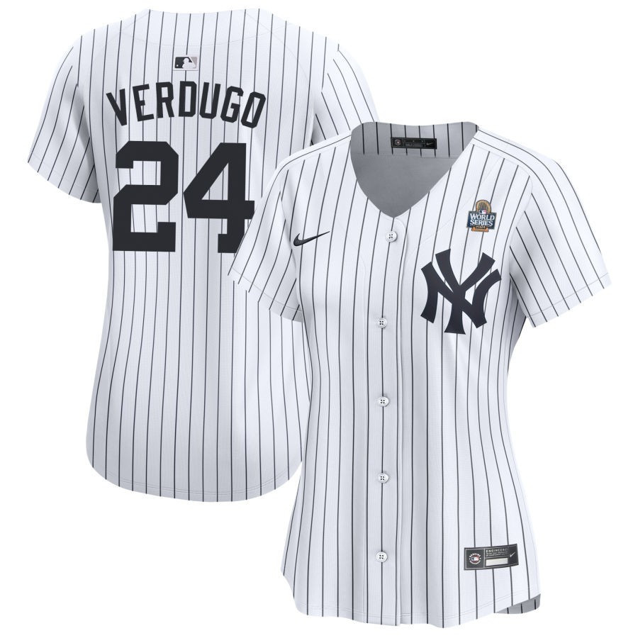 Alex Verdugo 24 New York Yankees Women's 2024 World Series Home Limited Baseball Jersey - White 
