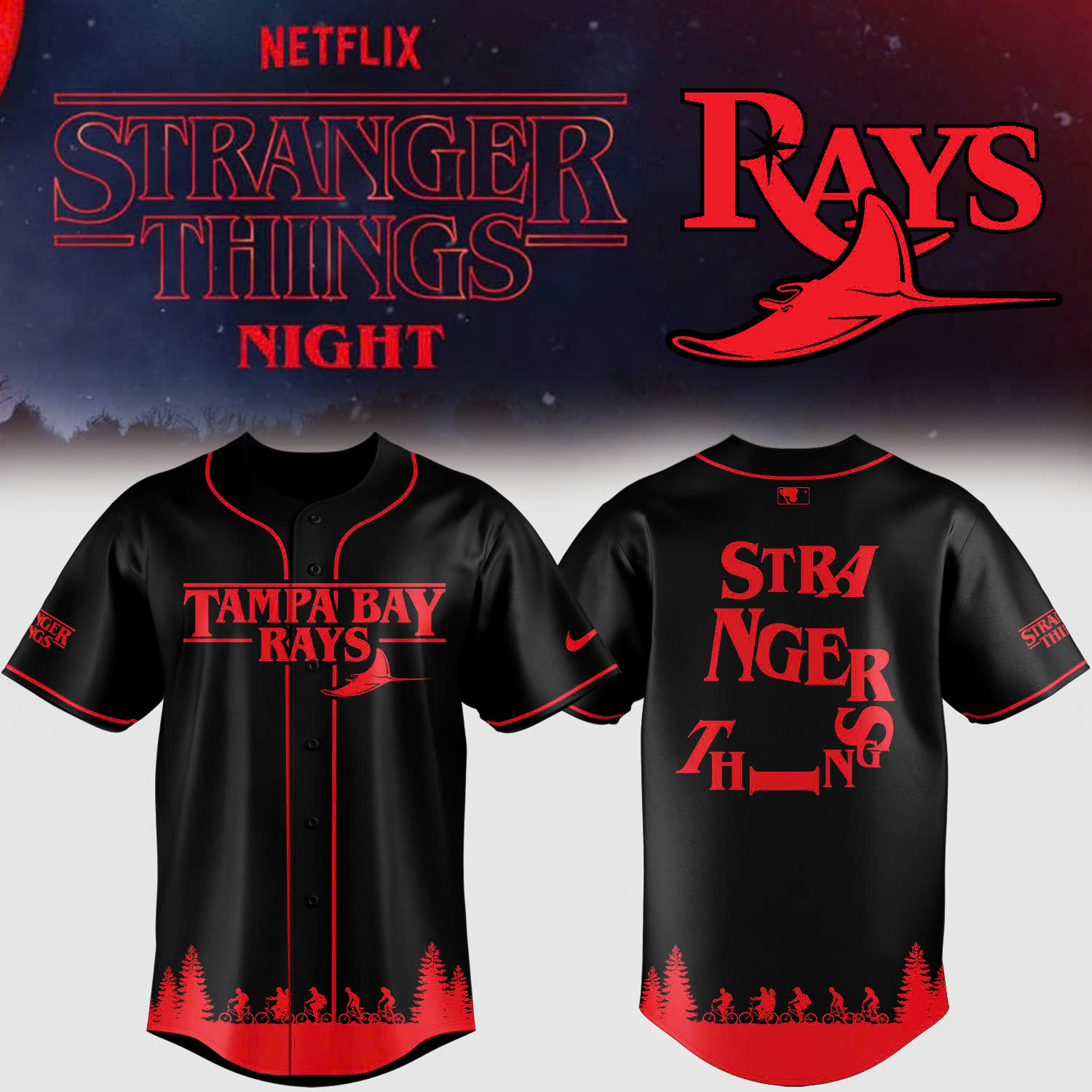 All Team Mlb Special New Stranger Things Baseball Jersey