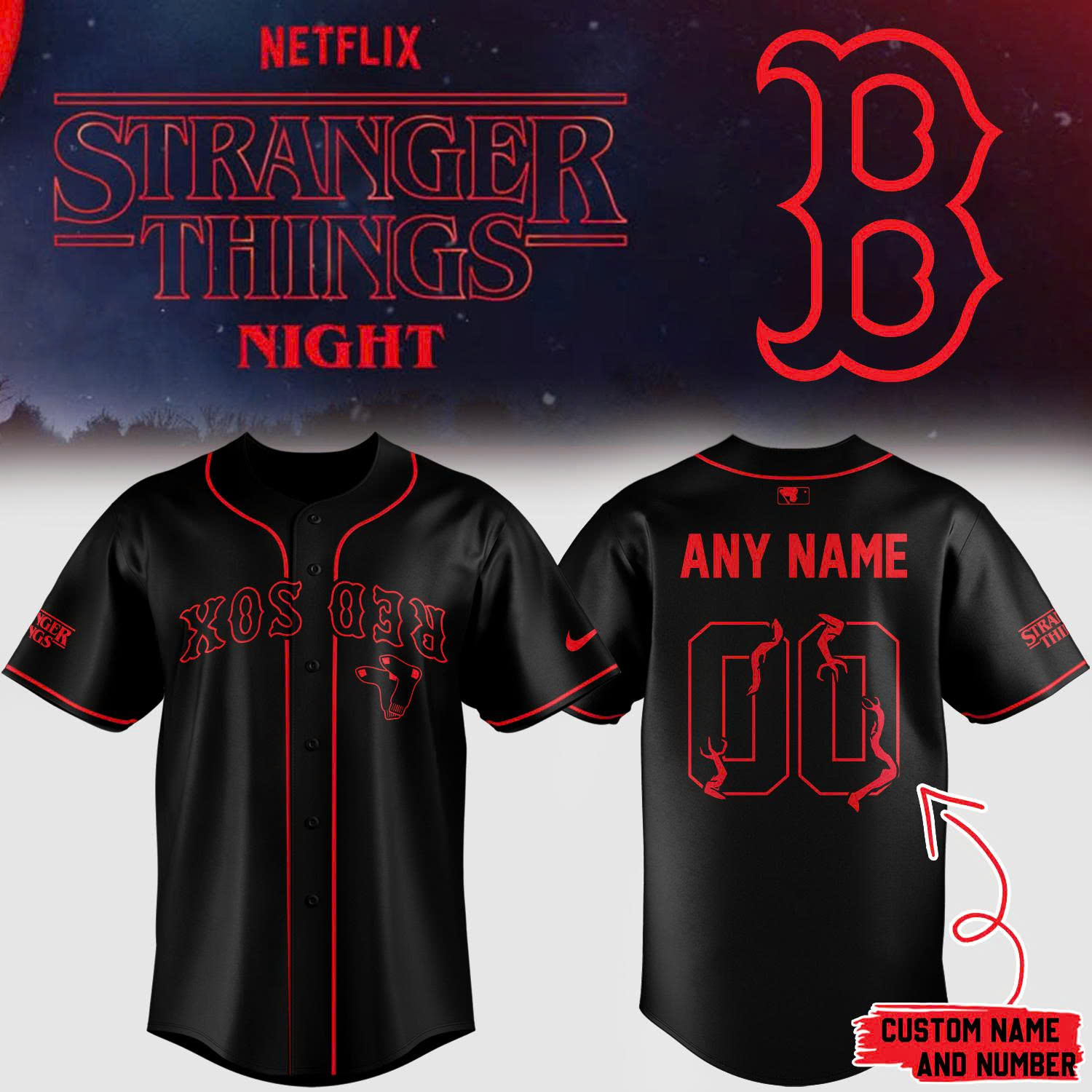 All Team Mlb Special New Stranger Things Baseball Jersey Custom Name And Number