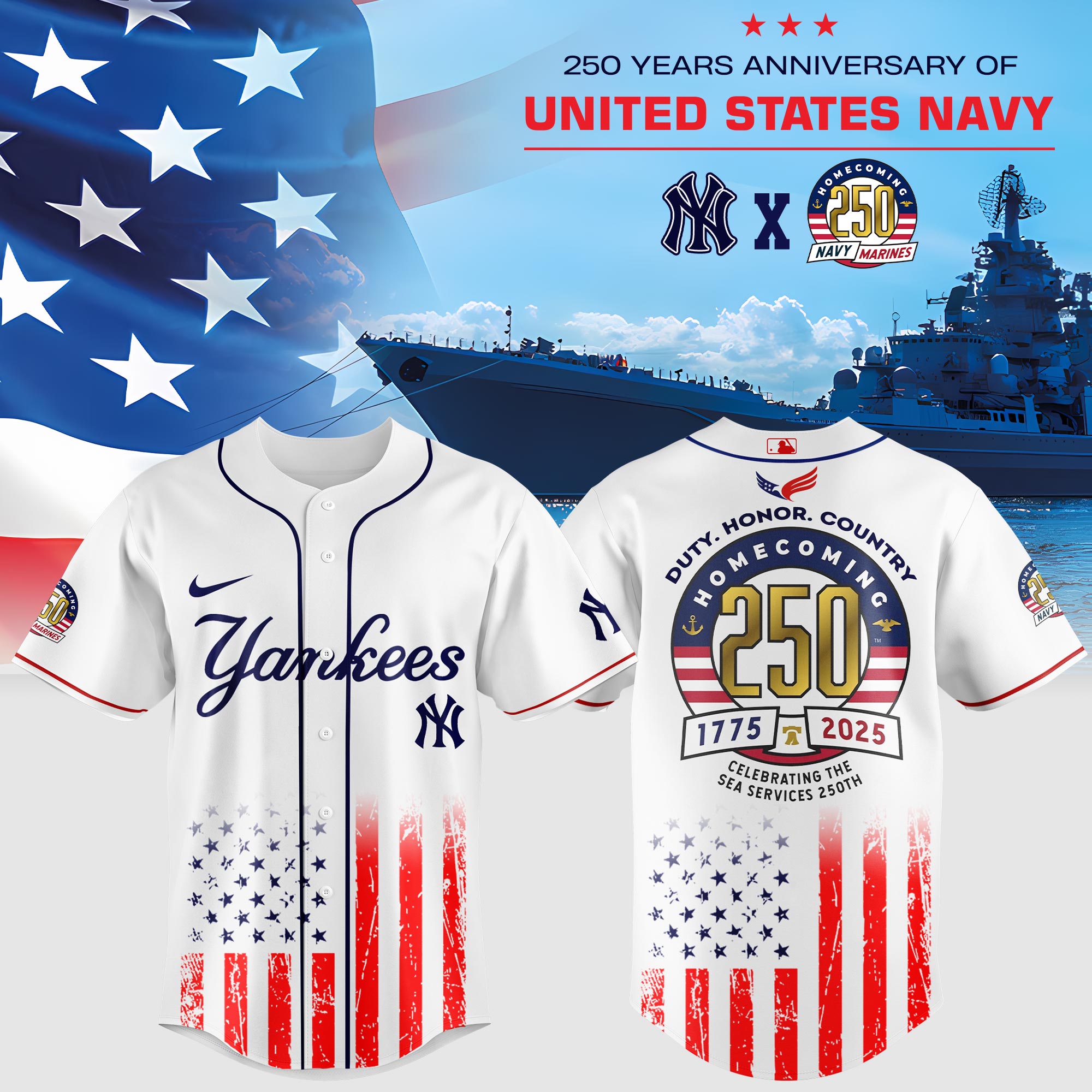 Alternative view of All Team Mlb X 250 Year Anniversary Usa Navy