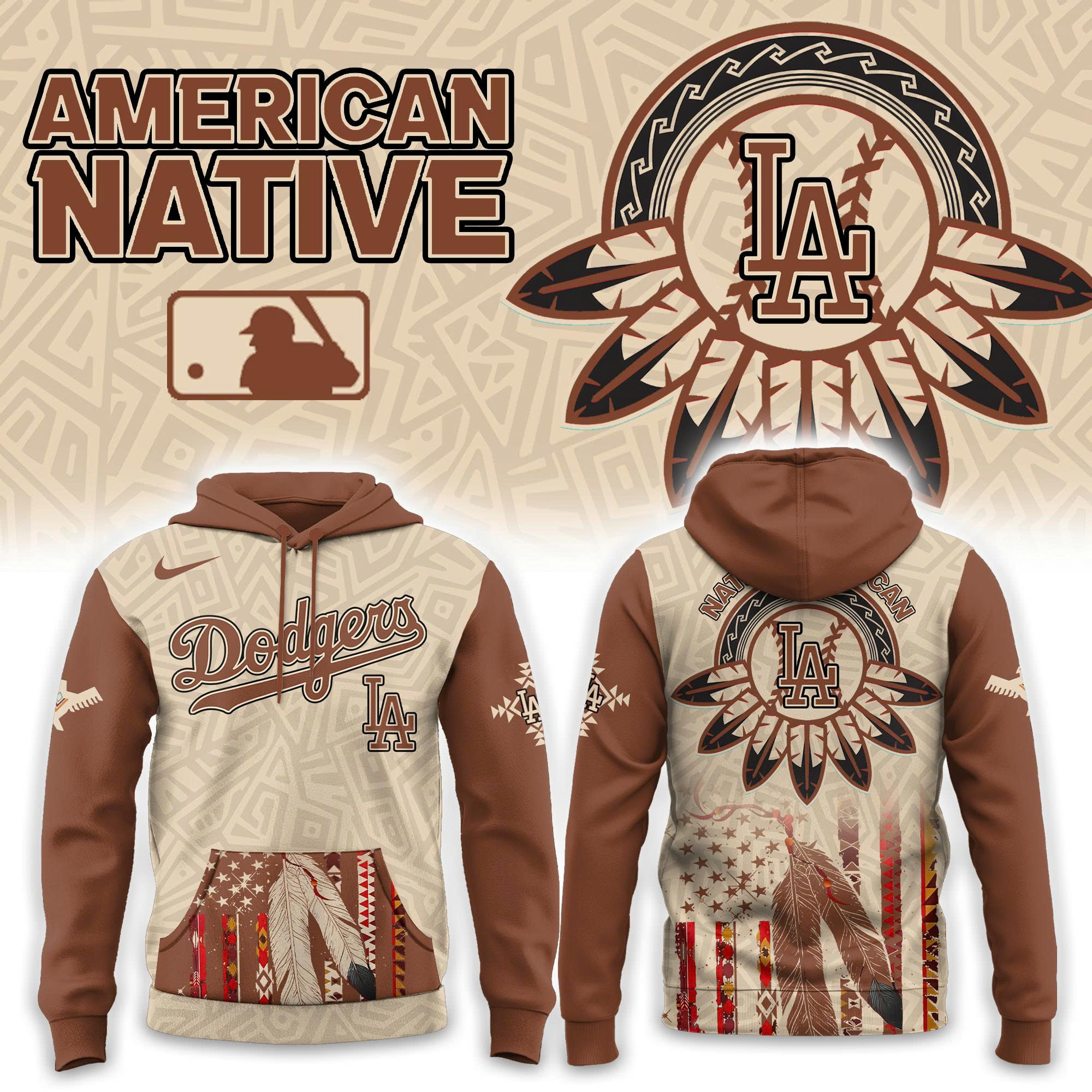 Alternative view of All Team Mlb X American Native Mlb 3d Custom Hoodie
