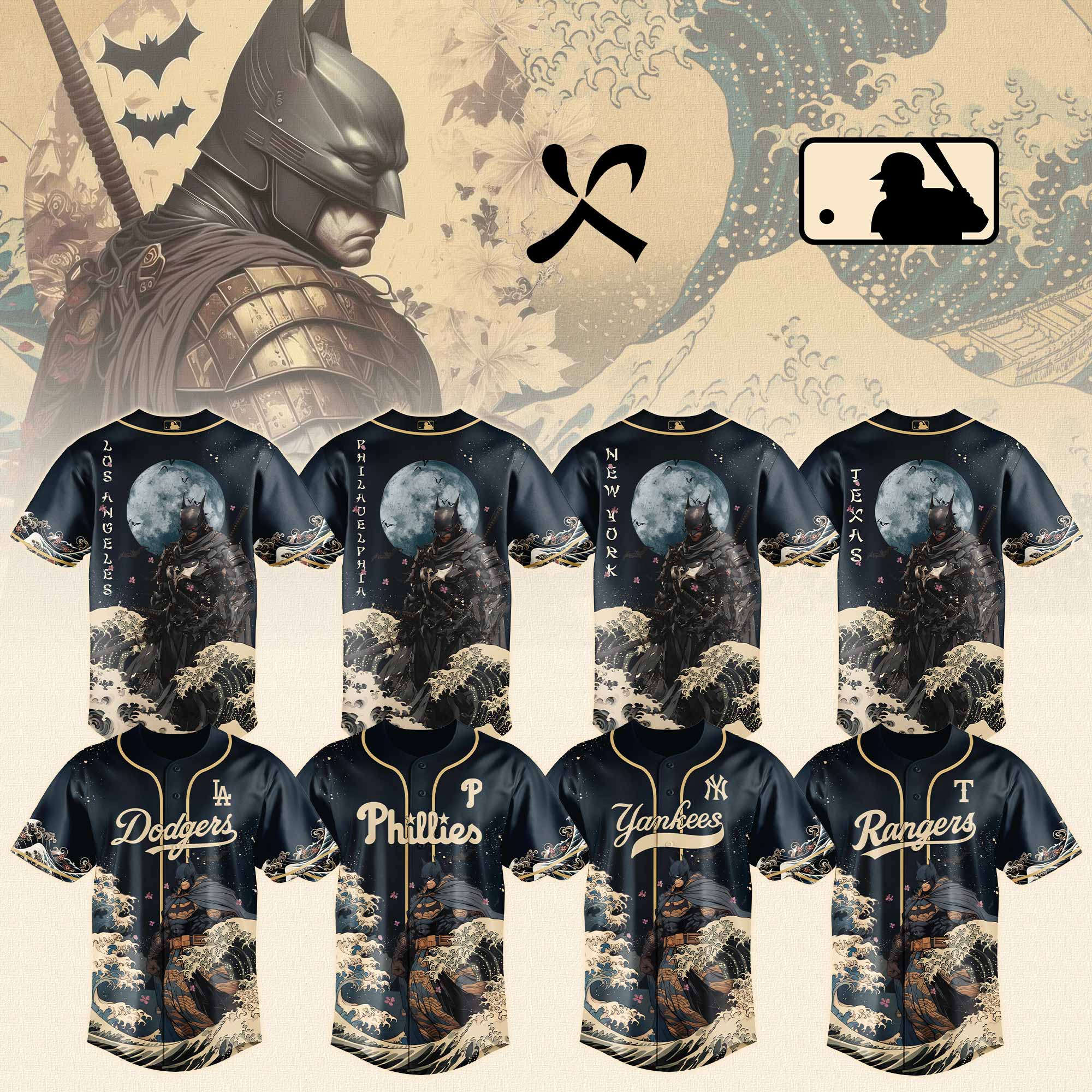 All Team Mlb X Batman Night Mlb Collaboration Baseball Jersey
