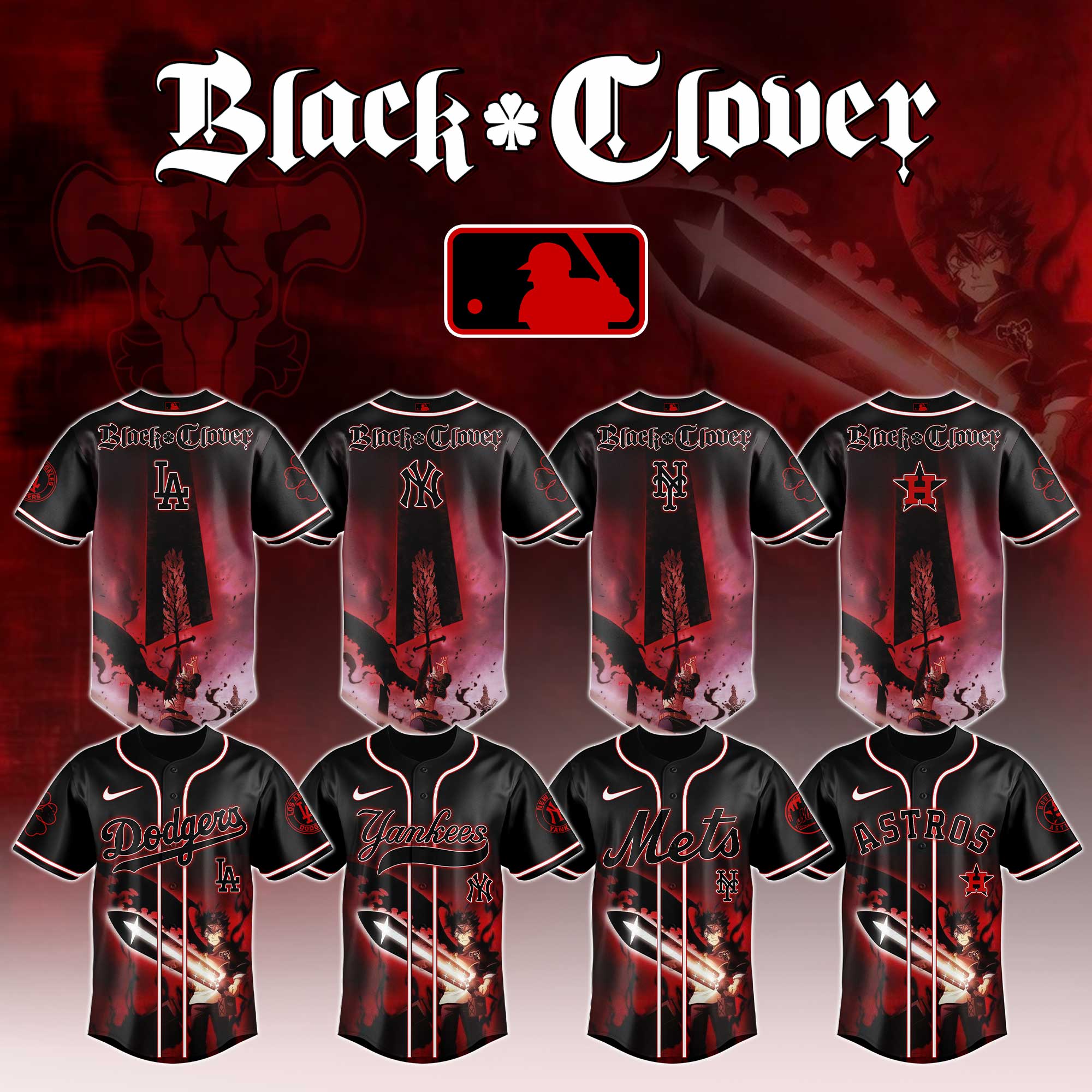 All Team Mlb X Black Clover Baseball Jersey