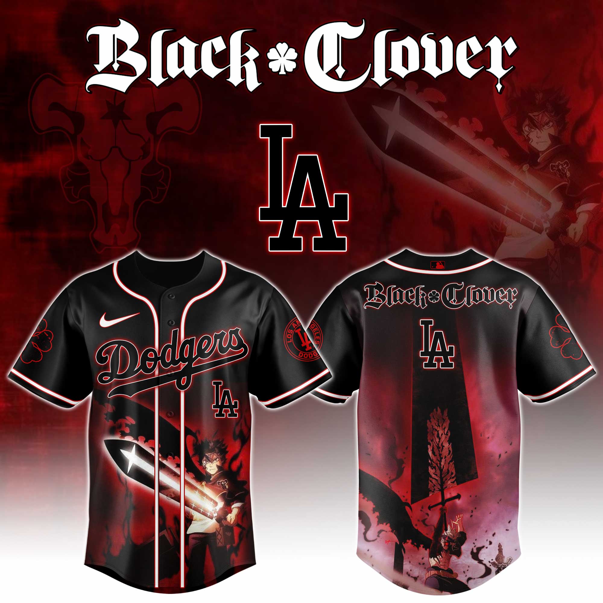Alternative view of All Team Mlb X Black Clover Baseball Jersey
