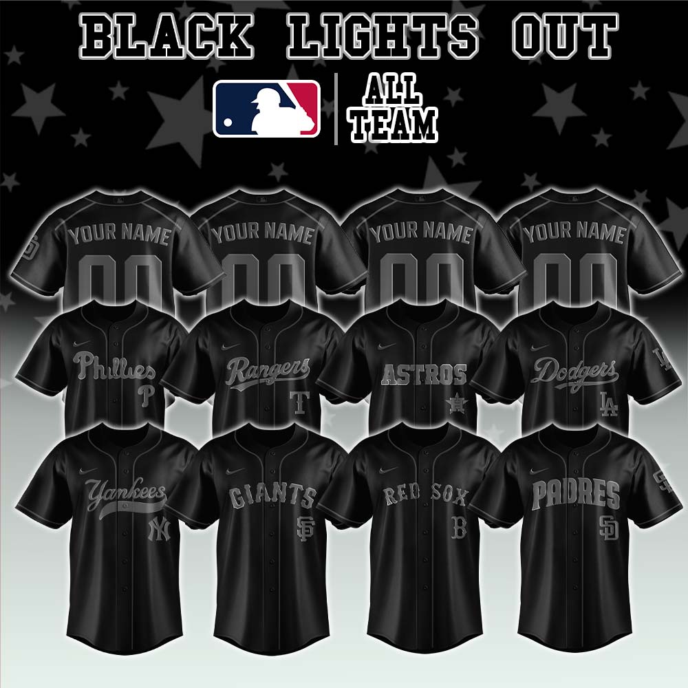 All Team Mlb X Black Lights Out Baseball Jersey