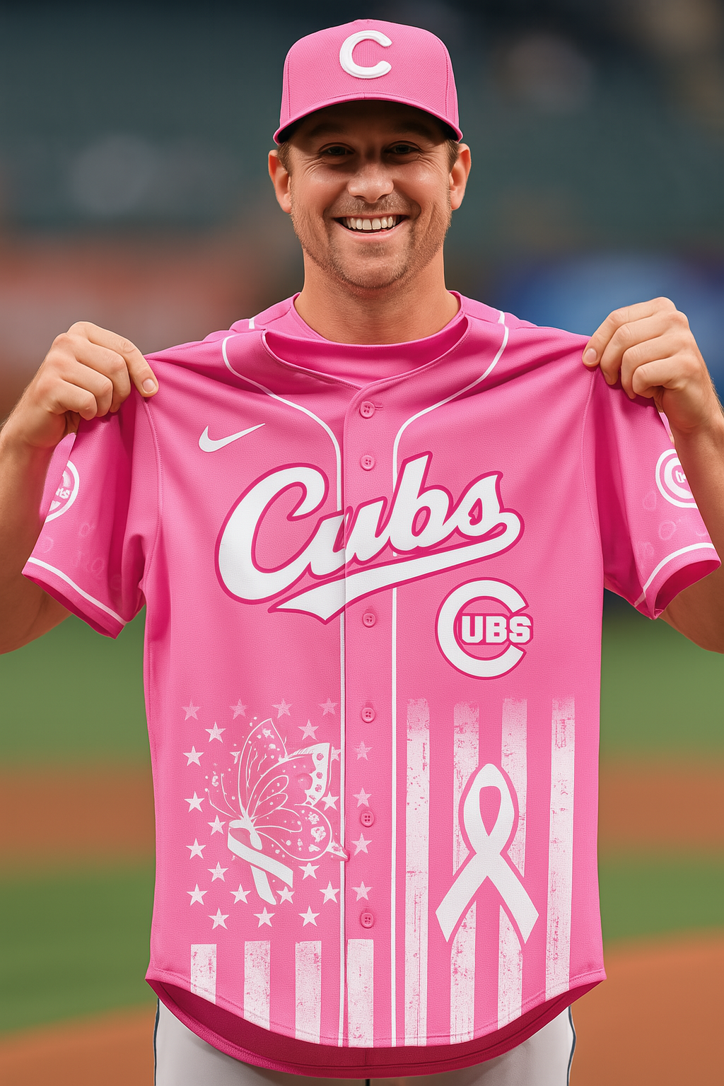 Alternative view of All Team Mlb X Breast Cancer Awareness Month Baseball Jersey