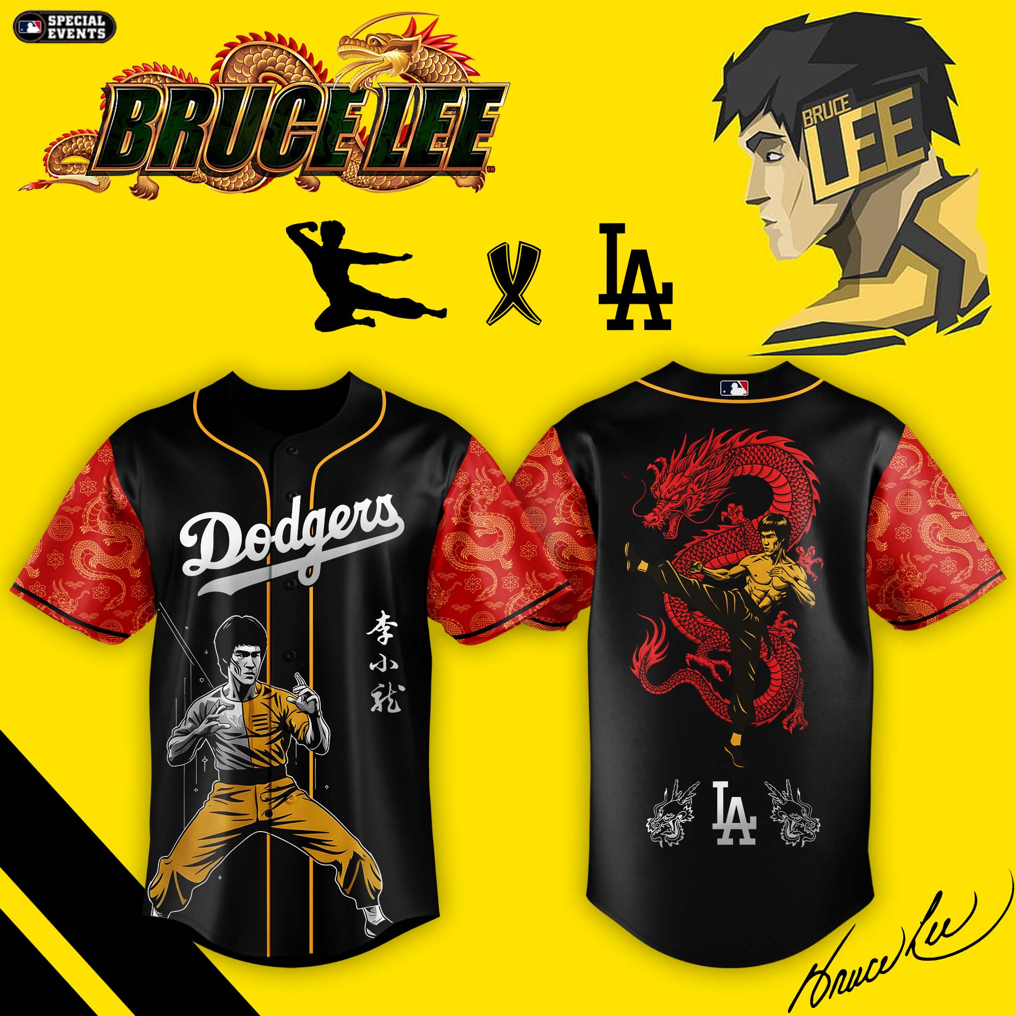 All Team Mlb X Bruce Lee Spirit Of The Dragon Warrior Baseball Jersey