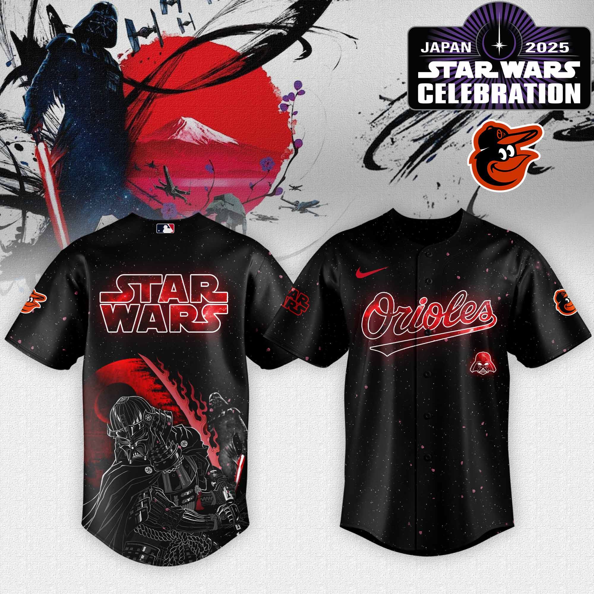 Alternative view of All Team Mlb X Darth Vader Style Japans Baseball Jersey