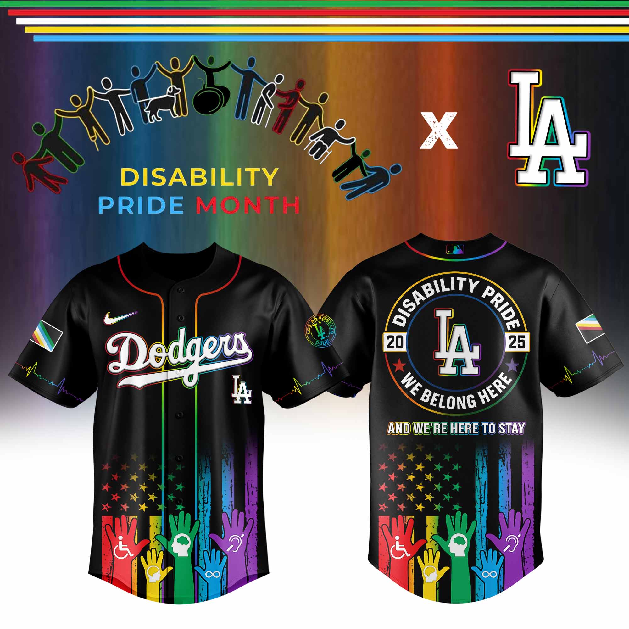 Alternative view of All Team Mlb X Disability Pride Month Baseball Jersey 2025