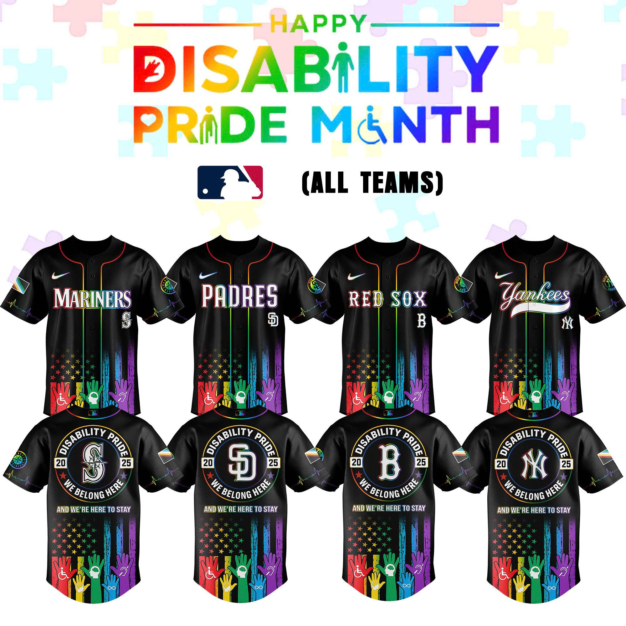 All Team Mlb X Disability Pride Month Baseball Jersey 2025