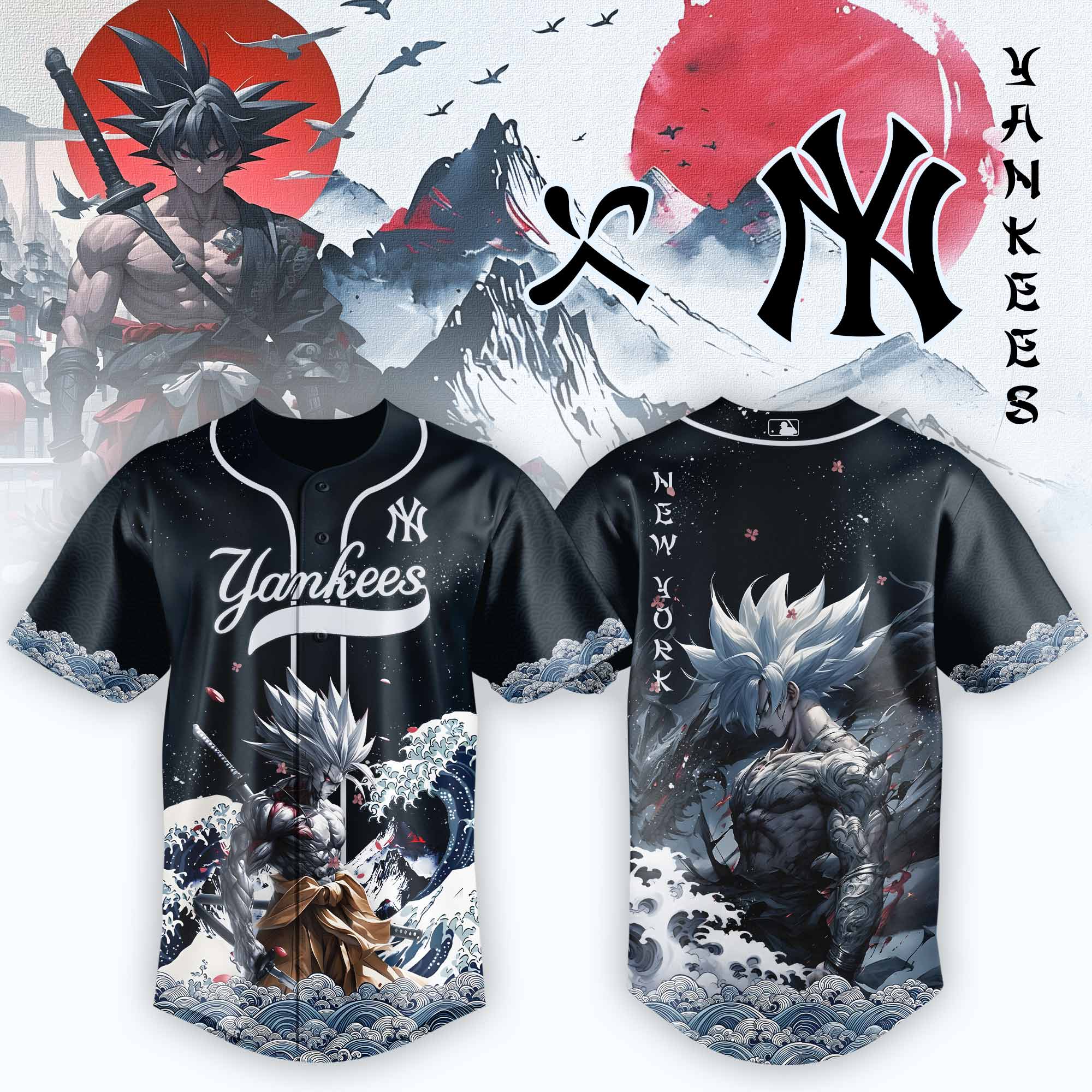 Alternative view of All Team Mlb X Dragon Ball Saiyan Spirit Meets Baseball Jersey